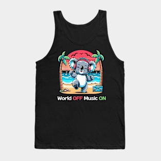 Koala Vibing on the Beach Tank Top